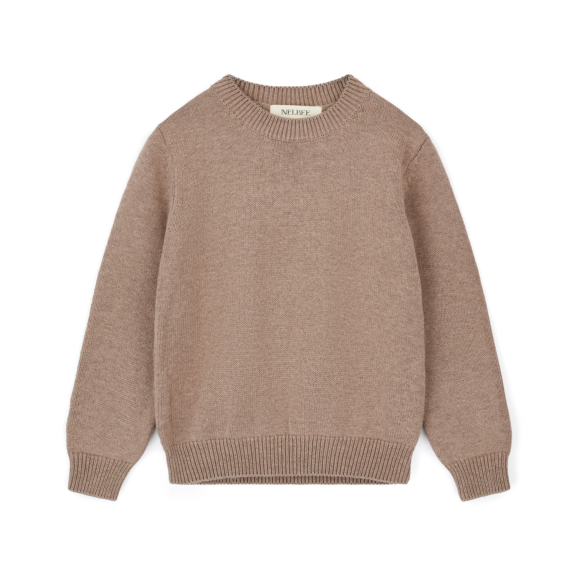 NELBEE Brown sweater on a white background