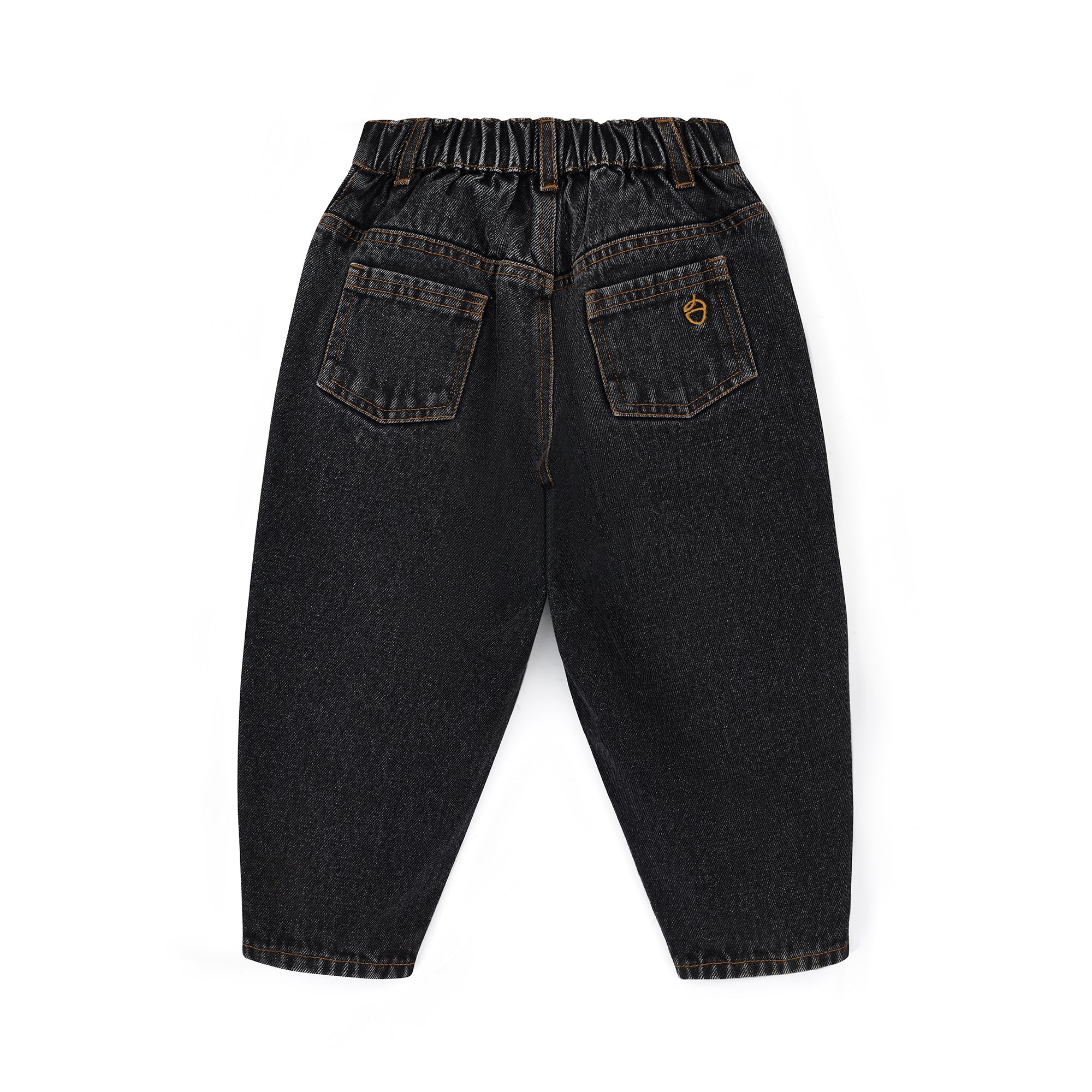 NELBEE Black denim pants on a white background
