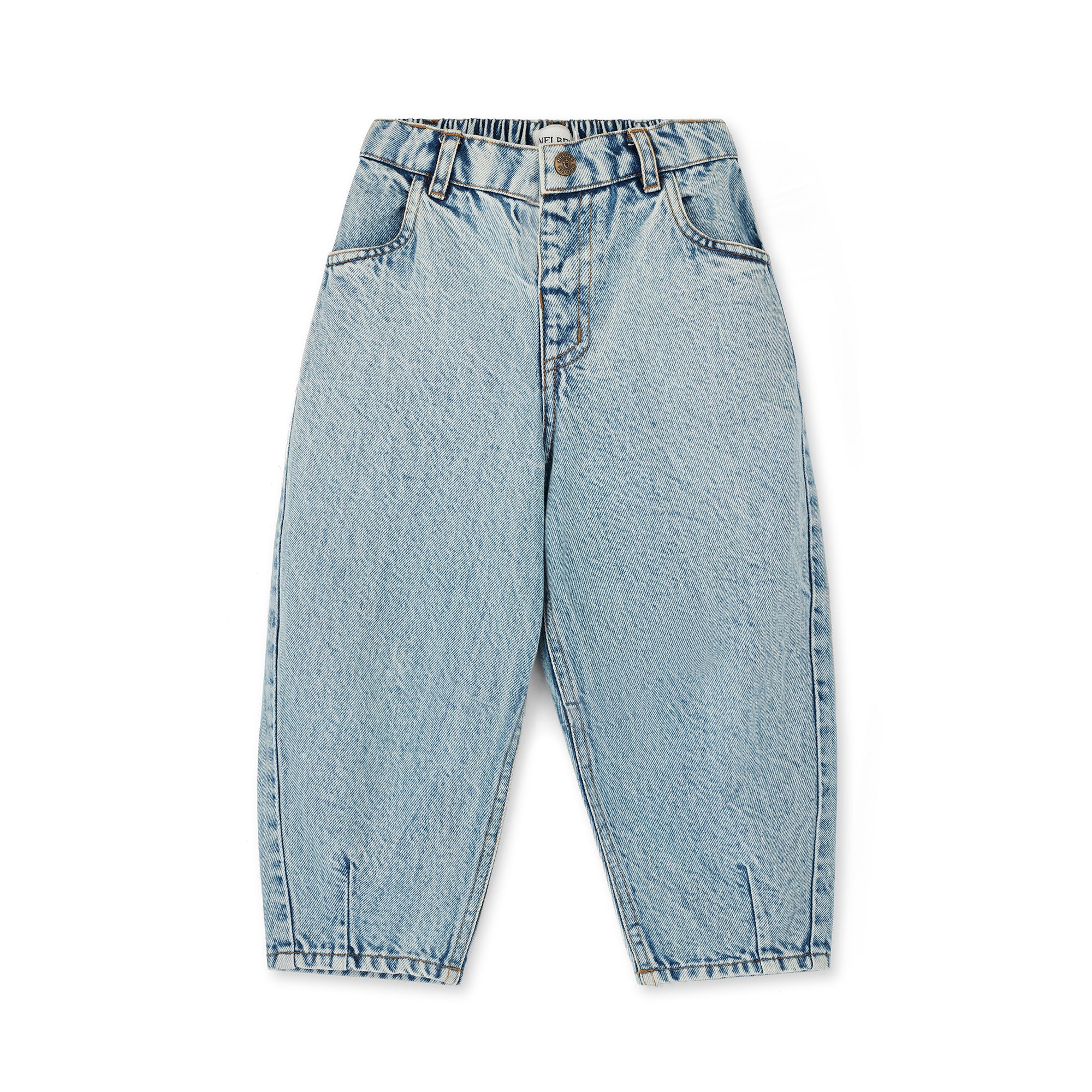 NELBEE Light blue denim jeans on a white background