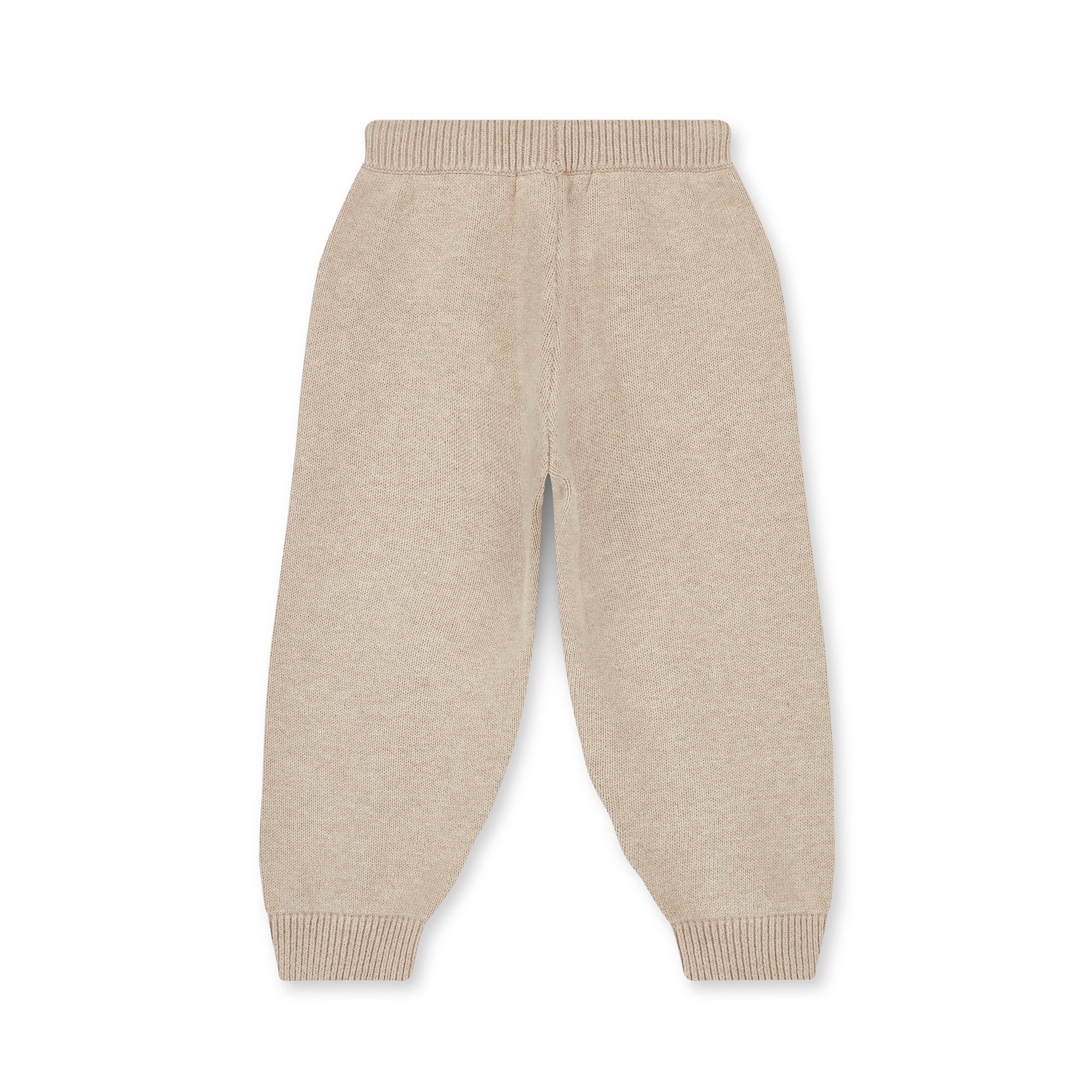 NELBEE Beige knitted pants on a white background