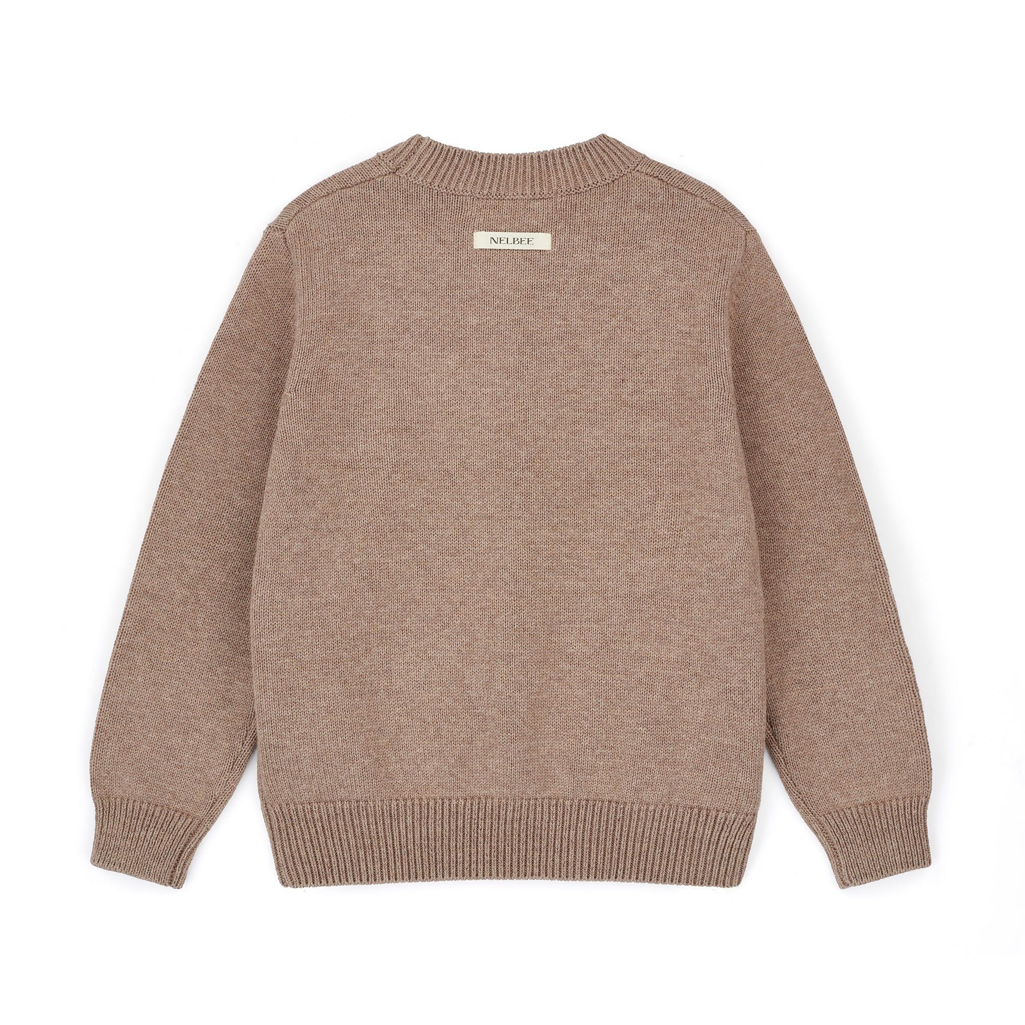 NELBEE Brown sweater on a white background