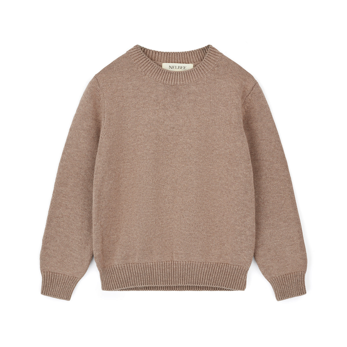 NELBEE Brown sweater on a white background
