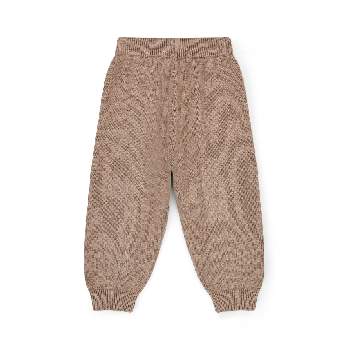 NELBEE Brown knitted baby pants on a white background